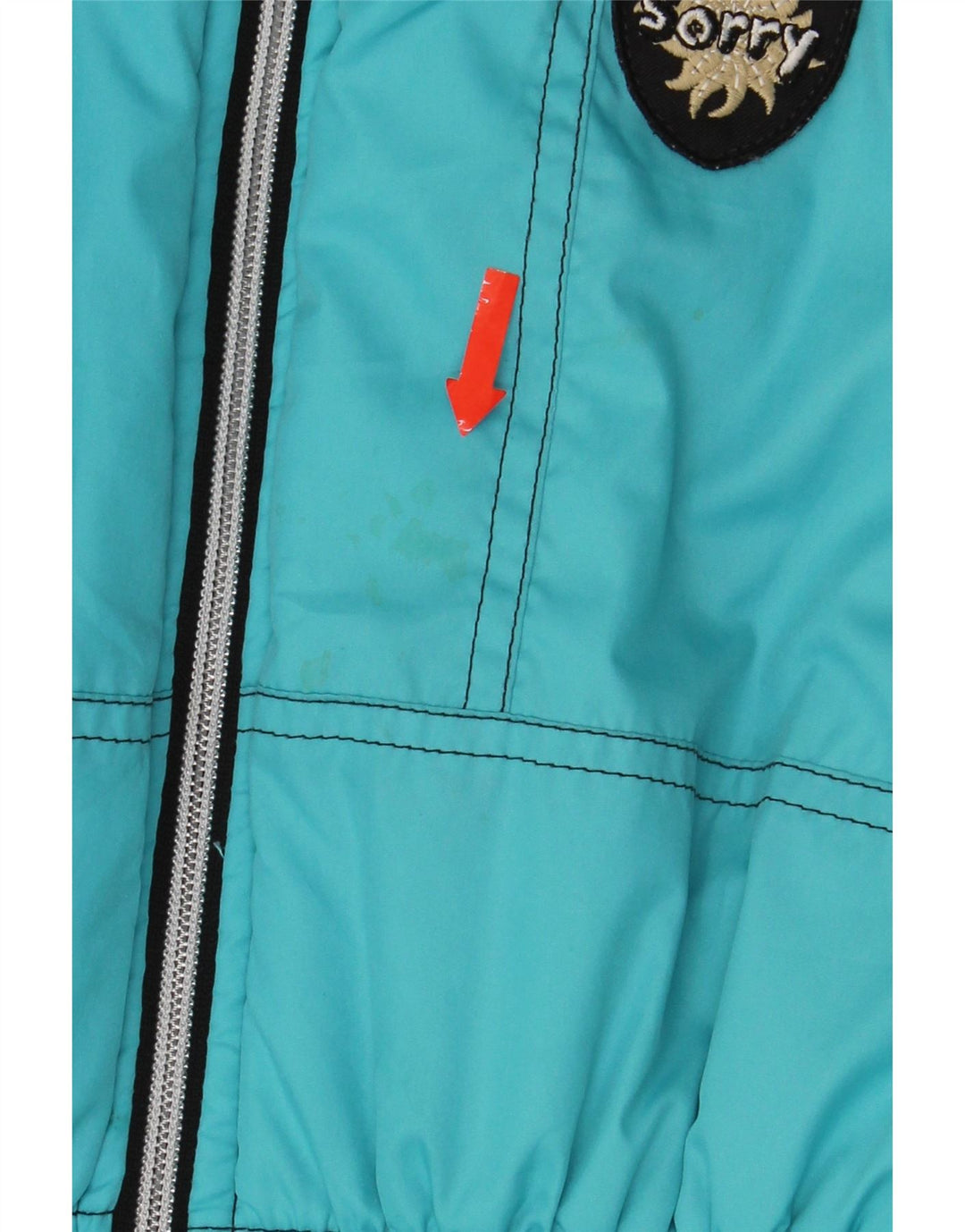 SORRY Womens Hooded Ski Jacket UK 10 Small Turquoise Vintage Sorry and Second-Hand Sorry from Messina Hembry 