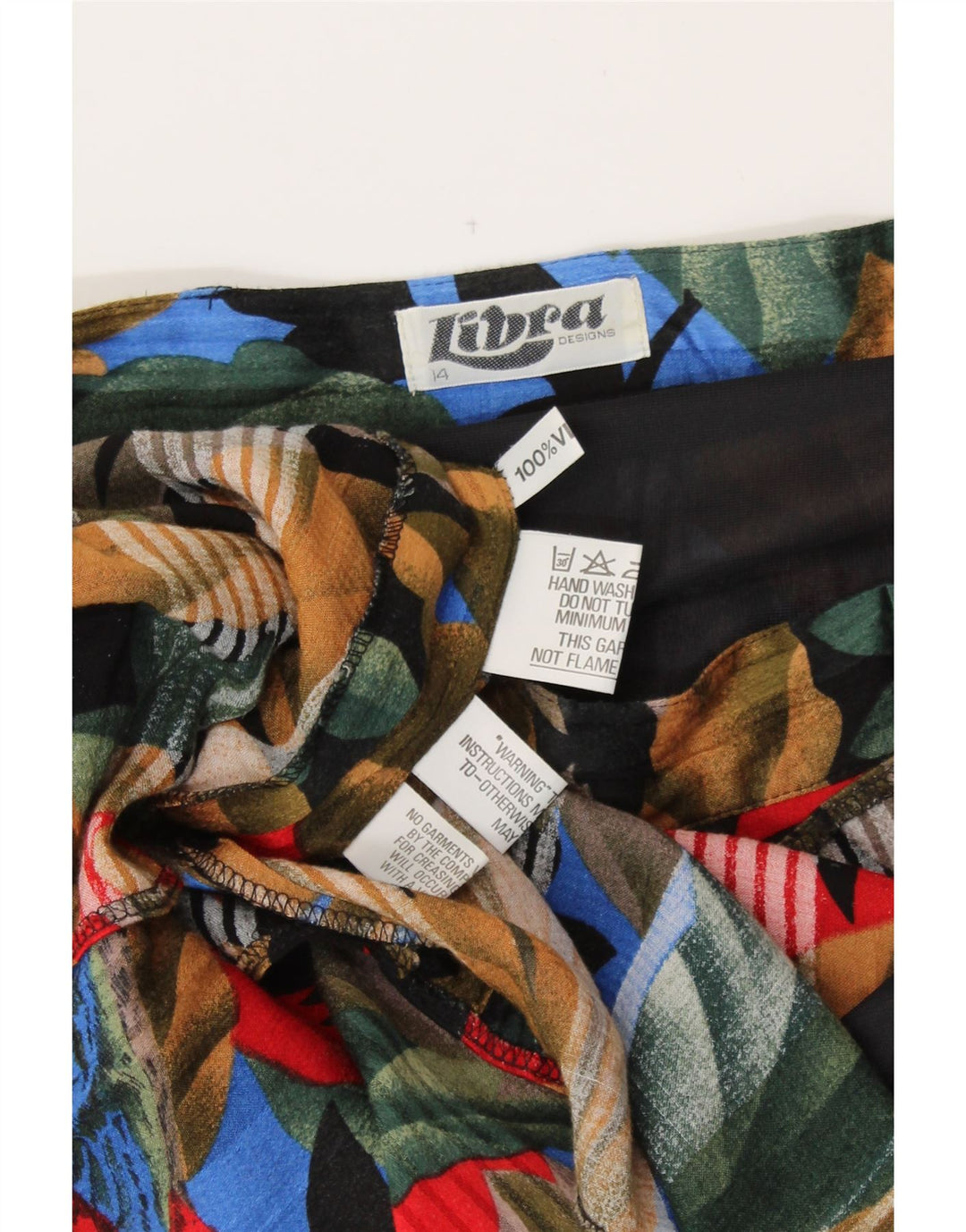 LIBRA Jupe trapèze pour femme UK 14 Medium W29 Viscose florale multicolore