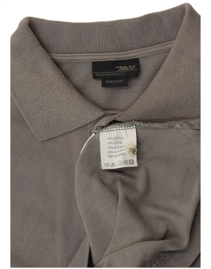 MARLBORO CLASSICS Mens Polo Shirt Medium Grey Cotton Vintage Marlboro Classics and Second-Hand Marlboro Classics from Messina Hembry 