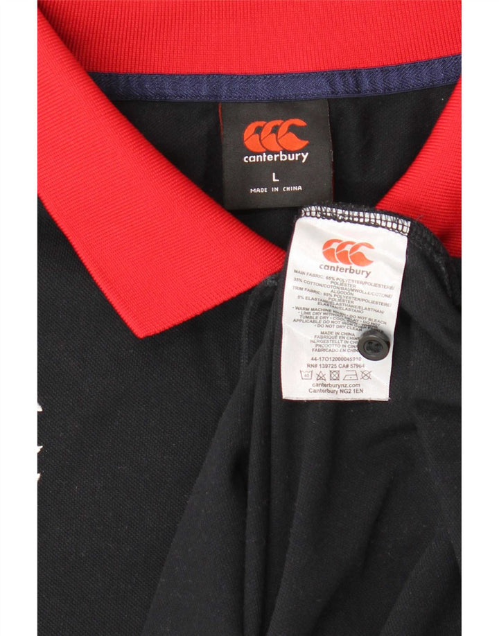 Canterbury Polo Graphique Homme Large Noir Colorblock Polyester