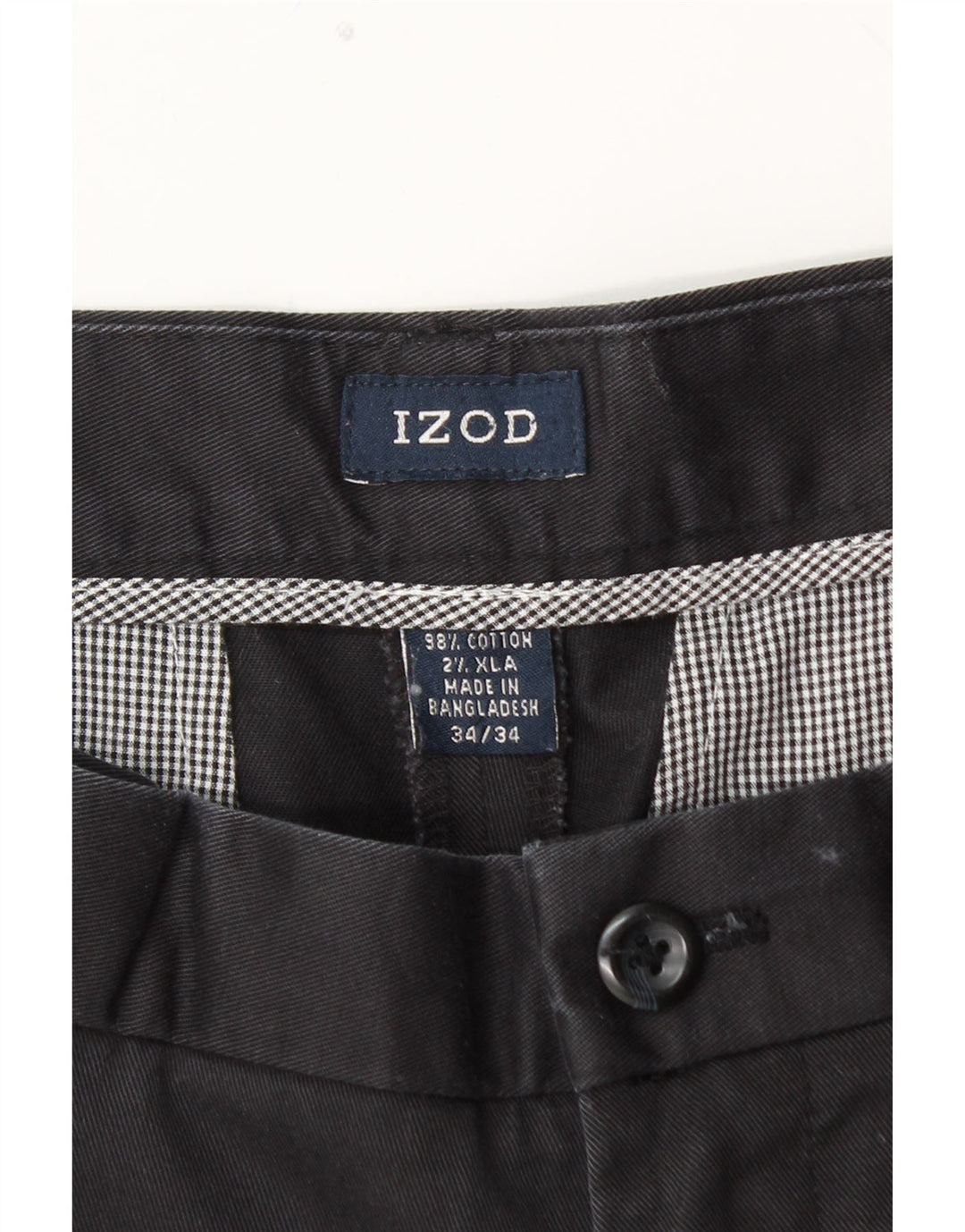 IZOD Pantalon Chino Droit Homme W34 L34 Bleu Marine Coton
