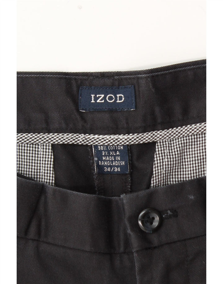 IZOD Pantalon Chino Droit Homme W34 L34 Bleu Marine Coton
