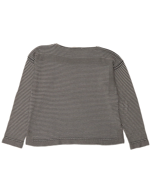 Max Mara Womens Weekend Top Long Sleeve UK 16 Large Black Pinstripe