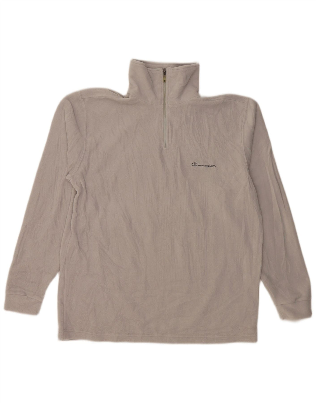Champion Pull polaire à col zippé pour homme Taille L Gris Polyester