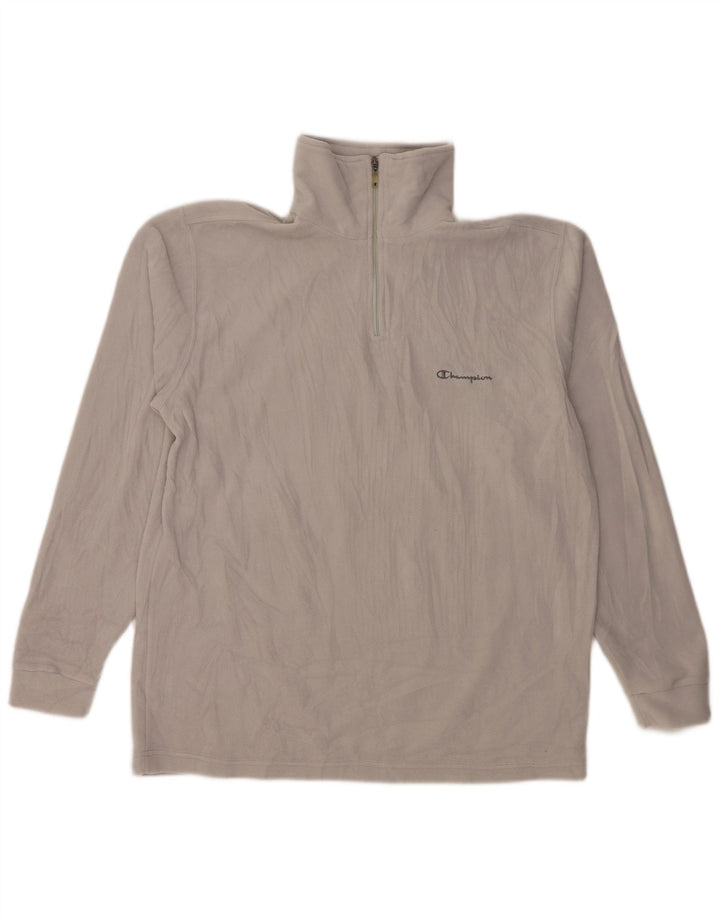 Champion Pull polaire à col zippé pour homme Taille L Gris Polyester