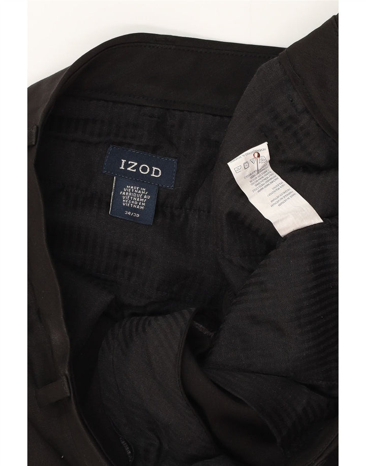 IZOD Pantalon Chino Droit Homme W34 L30 Noir Polyester