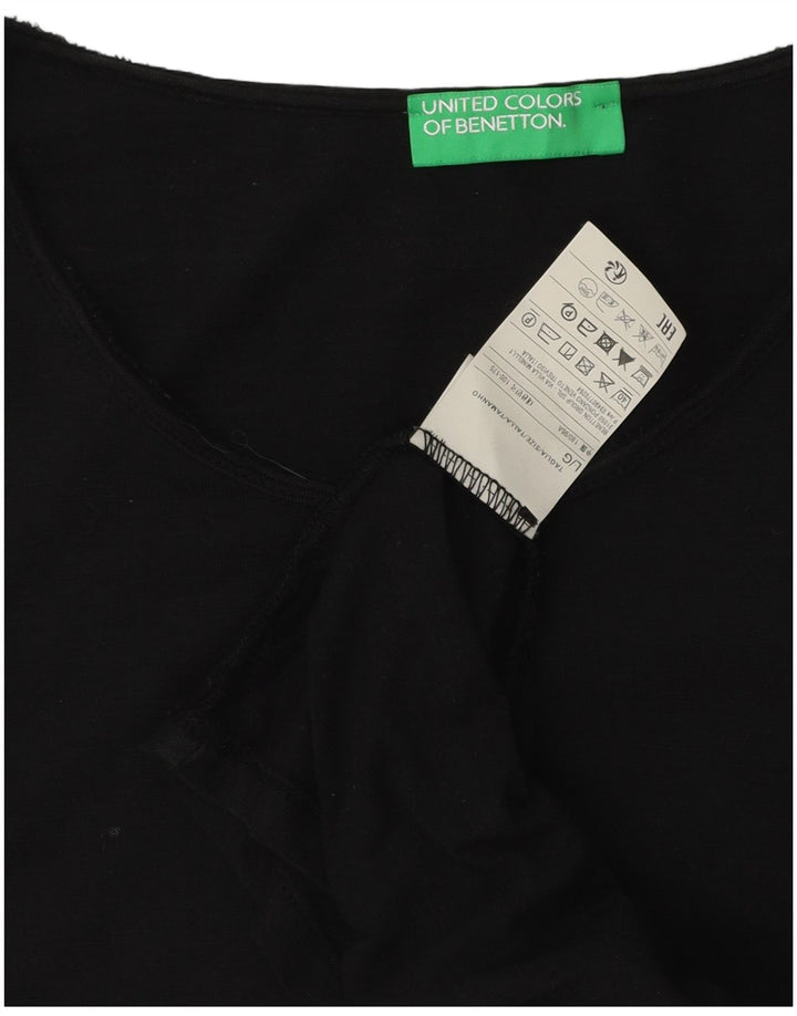 Benetton Haut Homme Manches Longues Large Noir Coton