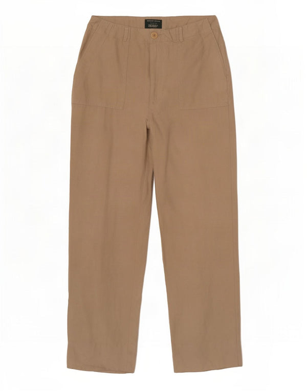 Hobbs Pantalon Chino Droit Femme UK 10 Small W26 L29 Soie Beige