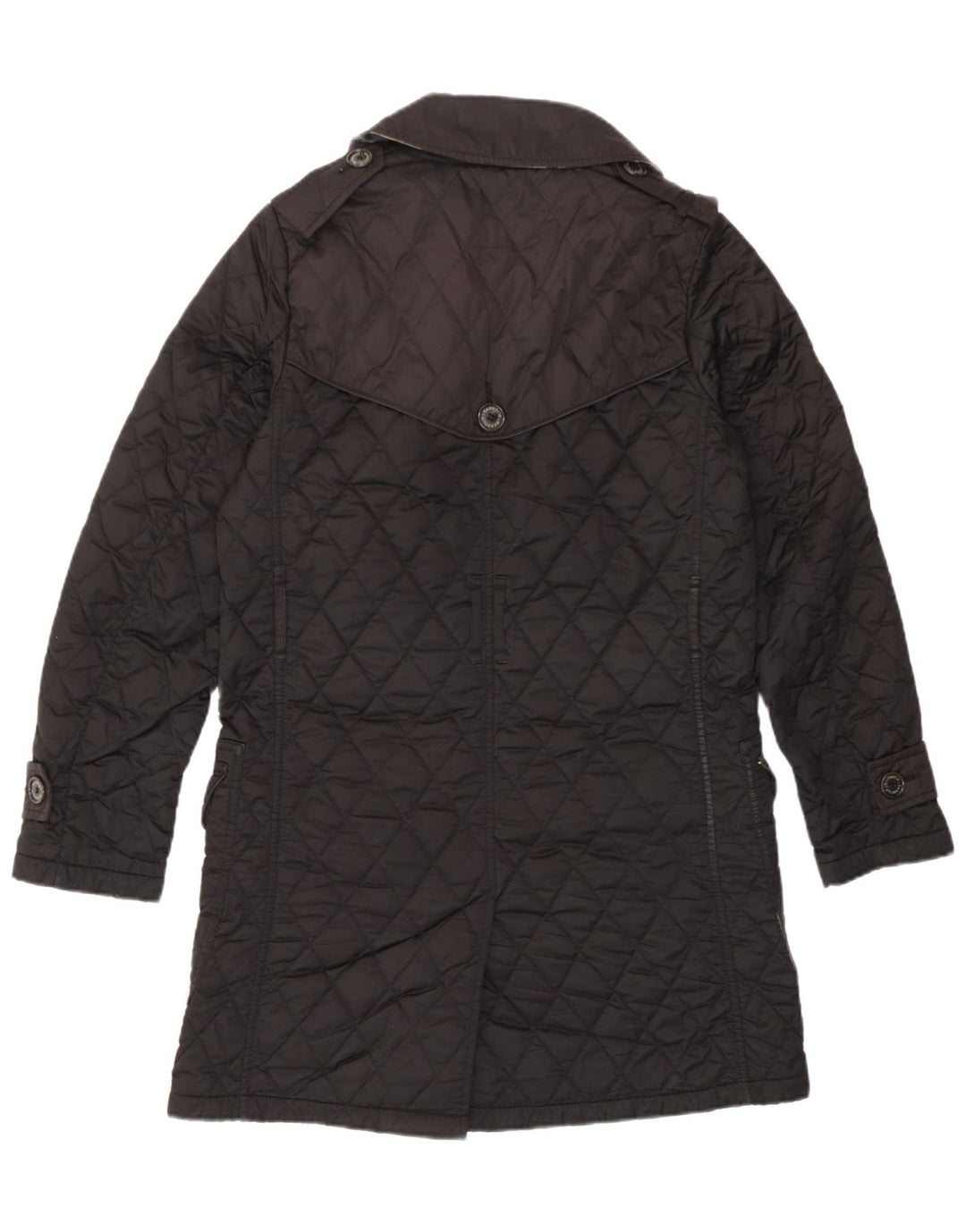 Barbour Manteau militaire matelassé à double boutonnage pour femme UK 10 Petit Noir