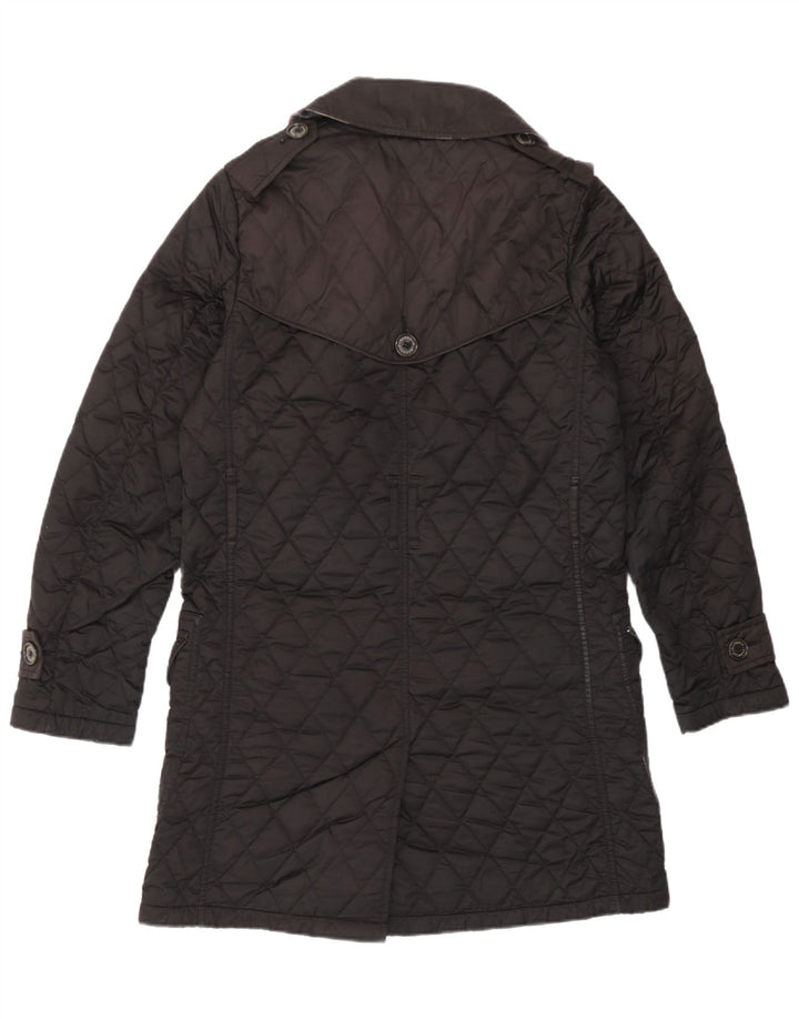 Barbour Manteau militaire matelassé à double boutonnage pour femme UK 10 Petit Noir