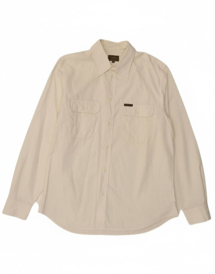 Calvin Klein Chemise Homme XL Blanc Cassé Coton