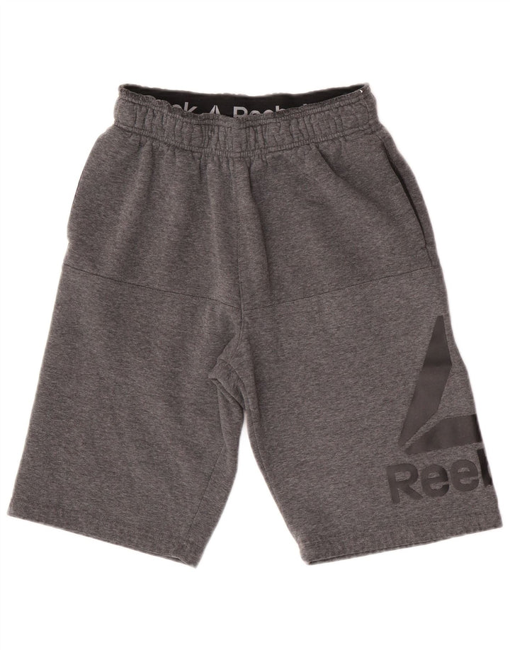 Reebok Short de Sport Graphic Homme Petit Gris Coton