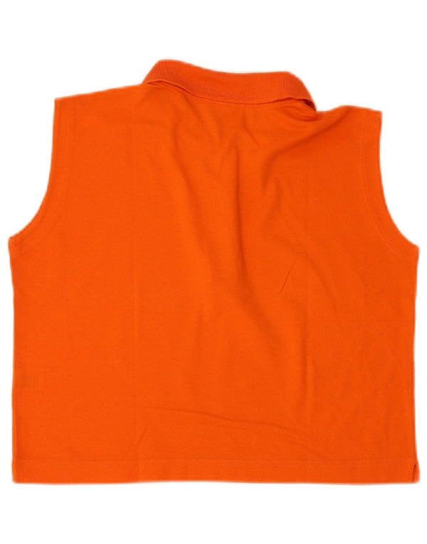 Diadora Polo court sans manches pour femme UK 14 Coton orange moyen