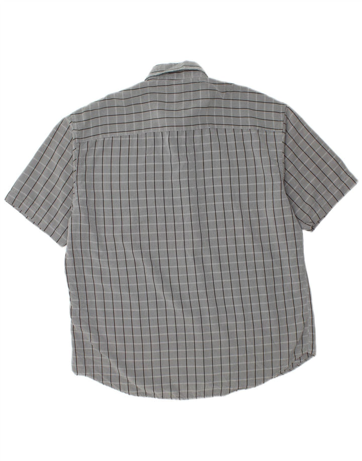 Pierre Cardin Chemise à manches courtes homme XL gris carreaux polyester