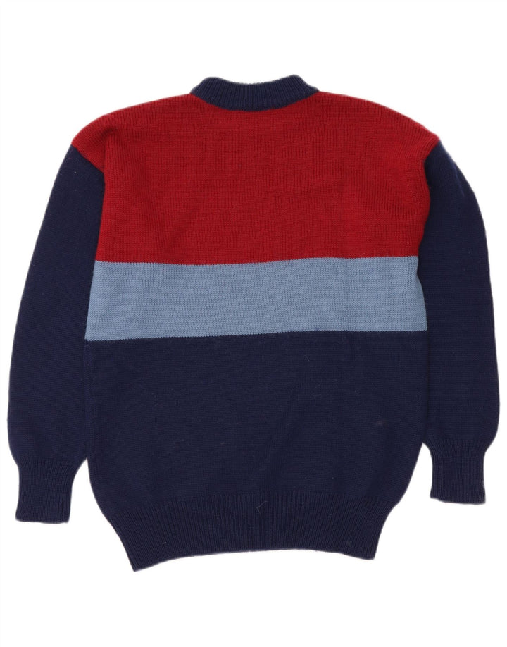 VINTAGE Pull col roulé pour homme Bleu marine moyen Colourblock