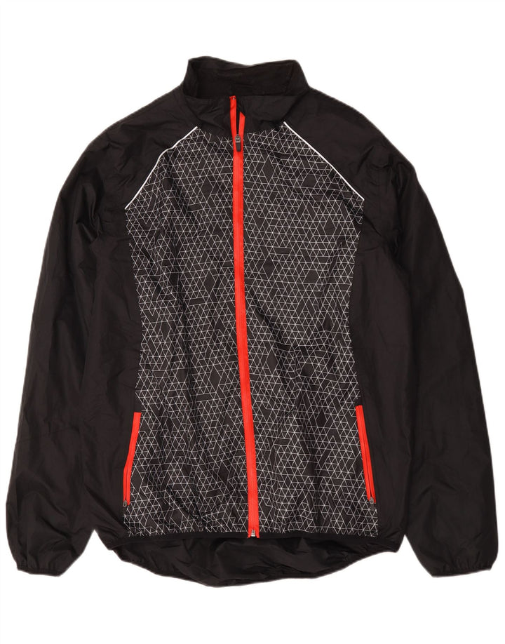Crivit Veste de Pluie Homme UK 46/48 XL Noir Géométrique Polyester