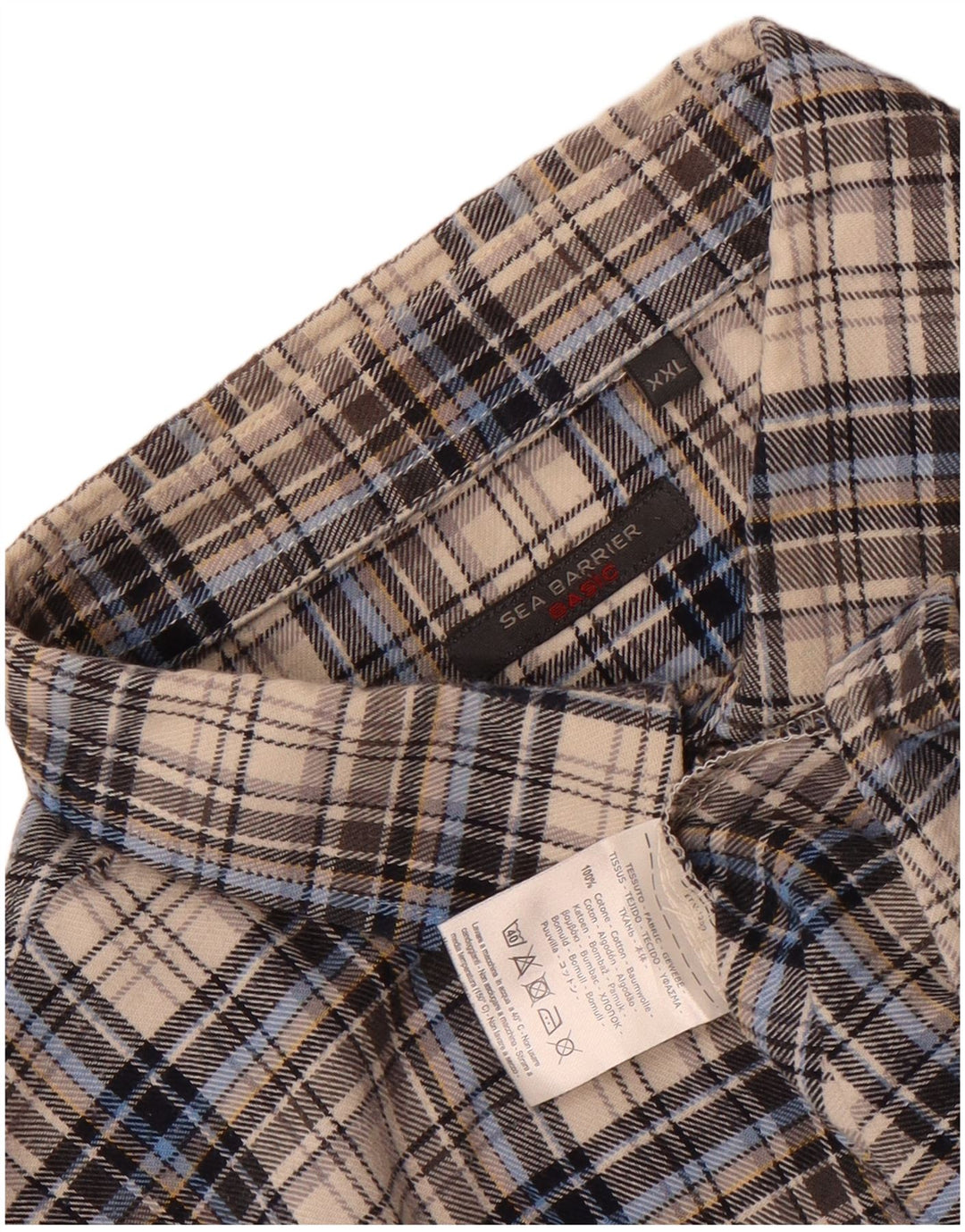 Sea Barrier Chemise en flanelle pour homme 2XL Gris à carreaux en coton