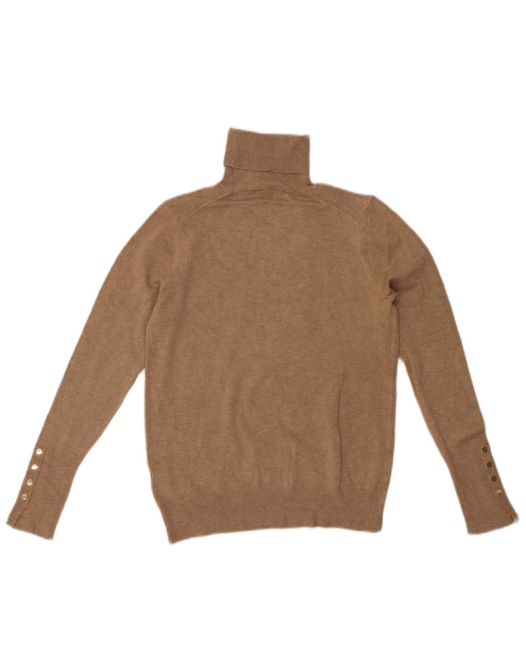 ZARA Femme Pull Col Roulé Pull UK 12 Beige Moyen Viscose