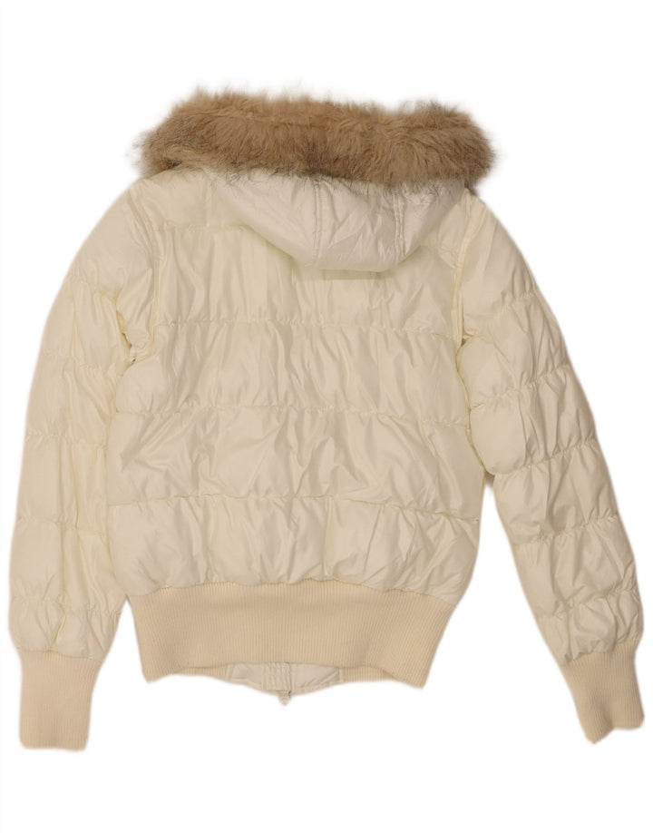 Lee Veste rembourrée à capuche pour femme UK 6 XS Blanc Polyamide