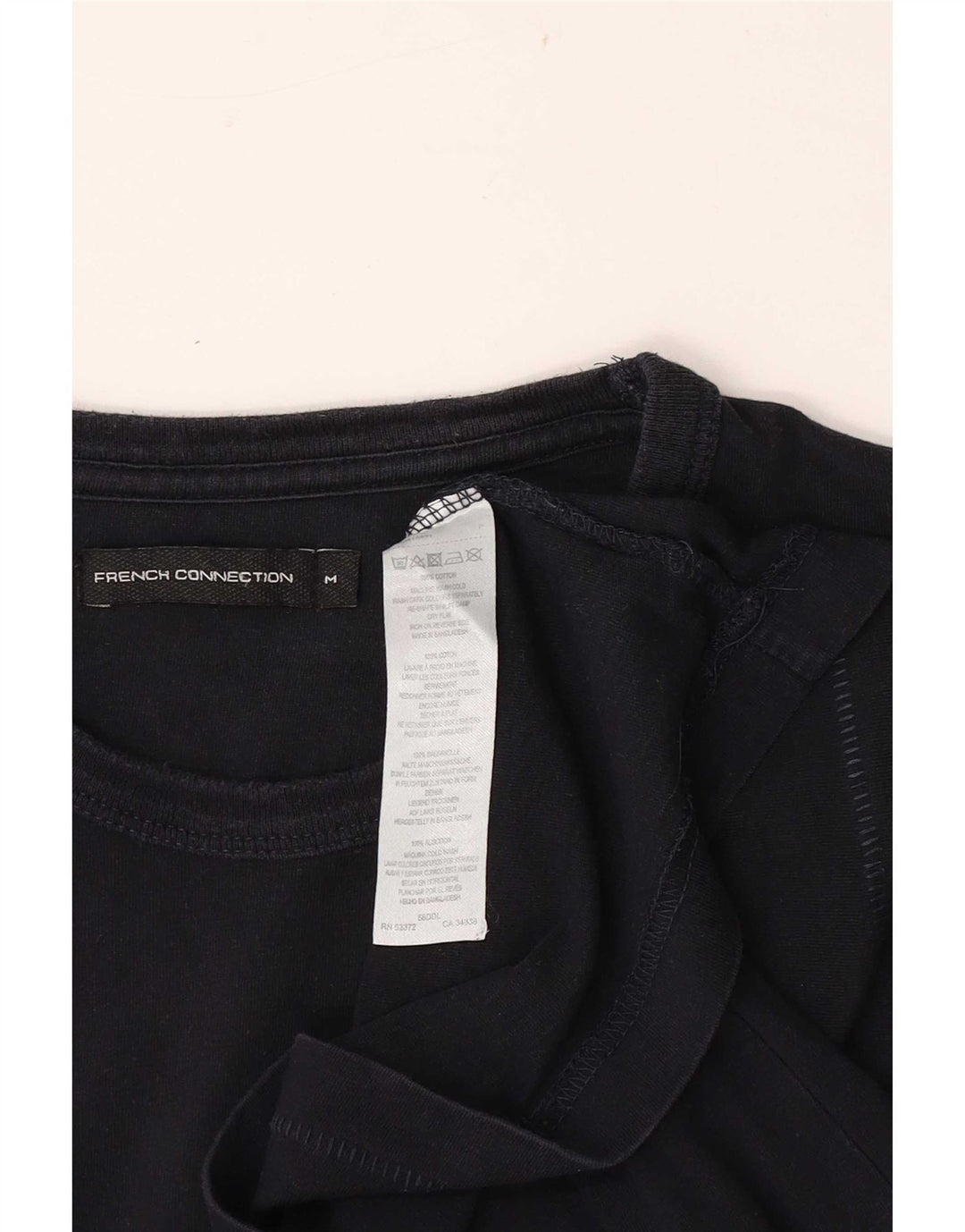 French Connection T-Shirt Femme Haut UK 12 Moyen Noir Coton