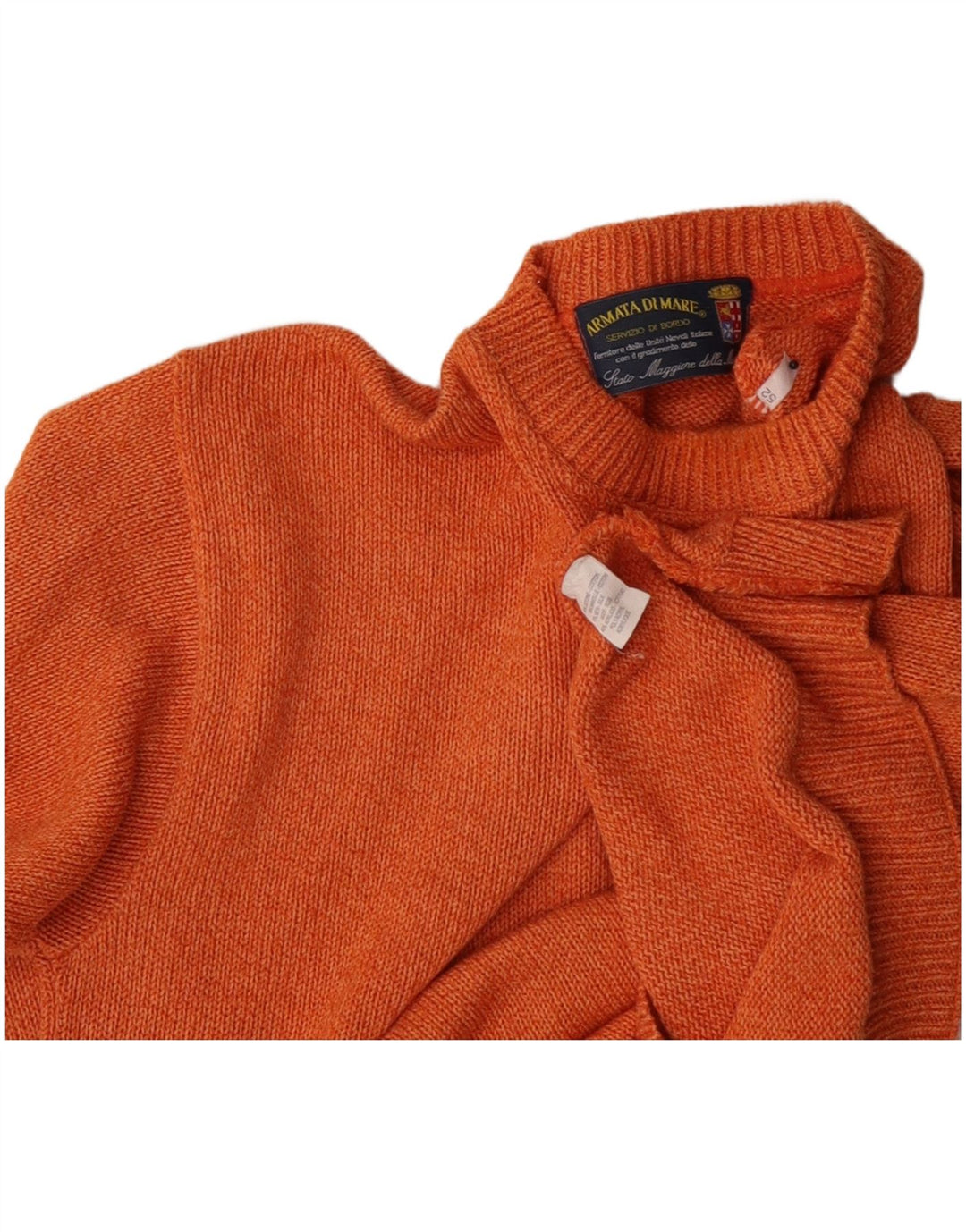 Armata Di Mare Pull à col rond pour homme IT 52 Large Orange Coton