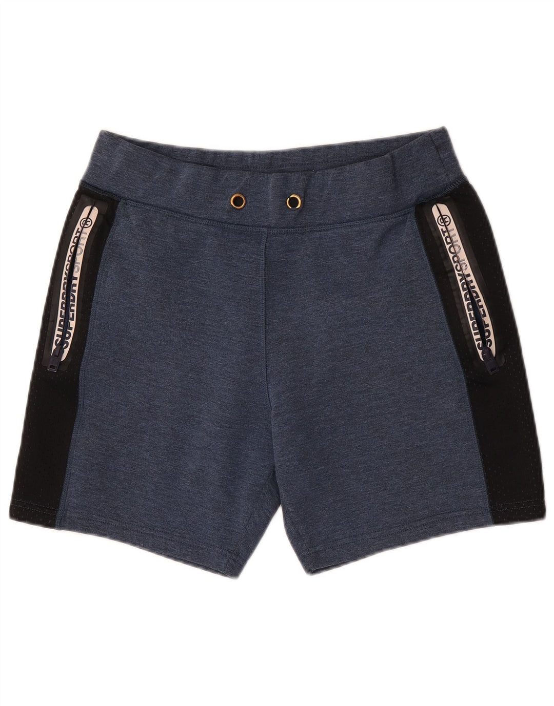 Superdry Short de Sport Graphic Homme Large Bleu Marine Colorblock Polyester