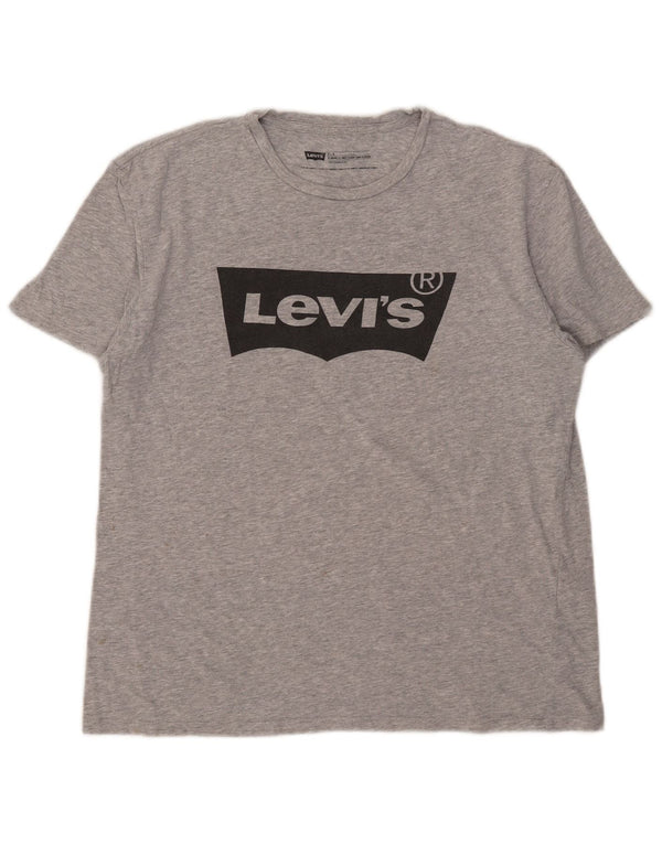 Levi's T-Shirt Graphique Coupe Standard Femme UK 16 Large Gris Moucheté
