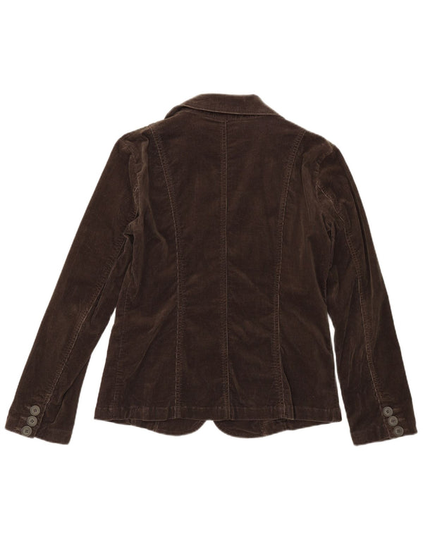 BENETTON Veste blazer en velours côtelé pour femme à 2 boutons IT 48 XL en coton marron