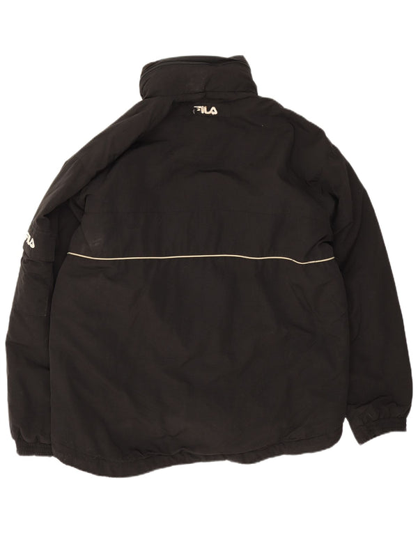 Fila Veste matelassée à capuche pour hommes UK 40 Large Noir Polyamide