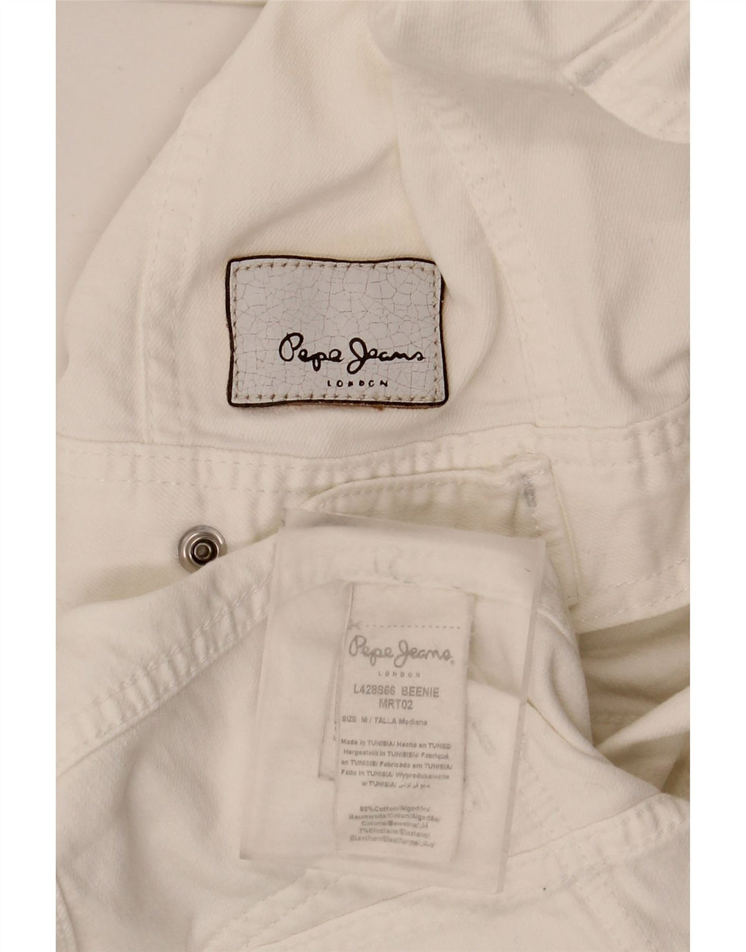 PEPE Jeans Veste en jean courte pour femme UK 12 Coton blanc moyen