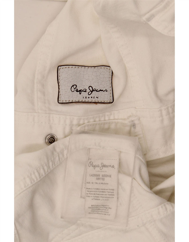 PEPE Jeans Veste en jean courte pour femme UK 12 Coton blanc moyen