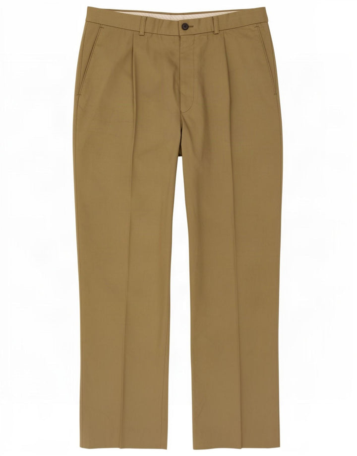 Marks & Spencer Pantalon décontracté chevillé pour homme W34 L31 Kaki Polyester