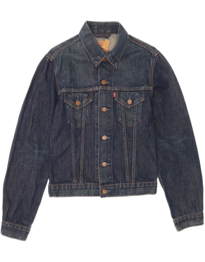 Levi's Veste en Jean Femme UK 12 Bleu Moyen Coton