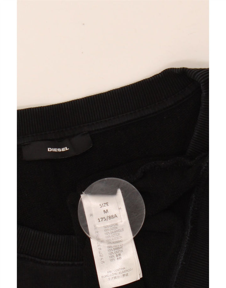 DIESEL Sweat-shirt graphique pour femme UK 14 en coton noir moyen