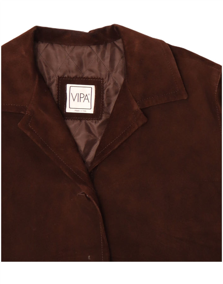 VIPA Veste en daim surdimensionnée pour femme UK 18 XL Cuir marron