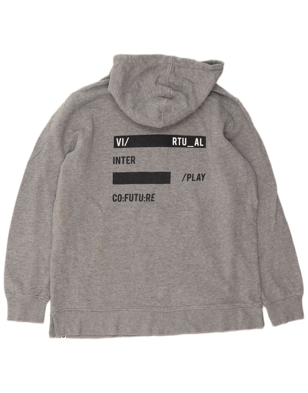 JACK & JONES Pull à capuche graphique homme grand gris coton