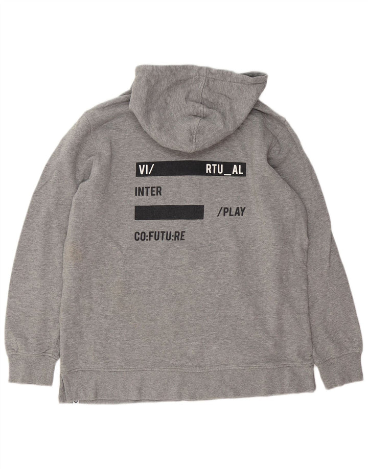 JACK & JONES Pull à capuche graphique homme grand gris coton
