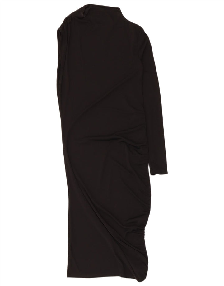 Zara Femme Robe Une Épaule UK 8 Petit Noir Polyester
