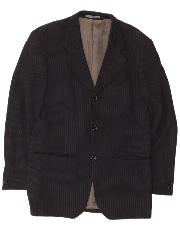 Kenzo Veste Blazer 3 Boutons Homme IT 50 Large Bleu Marine Rayé Acétate