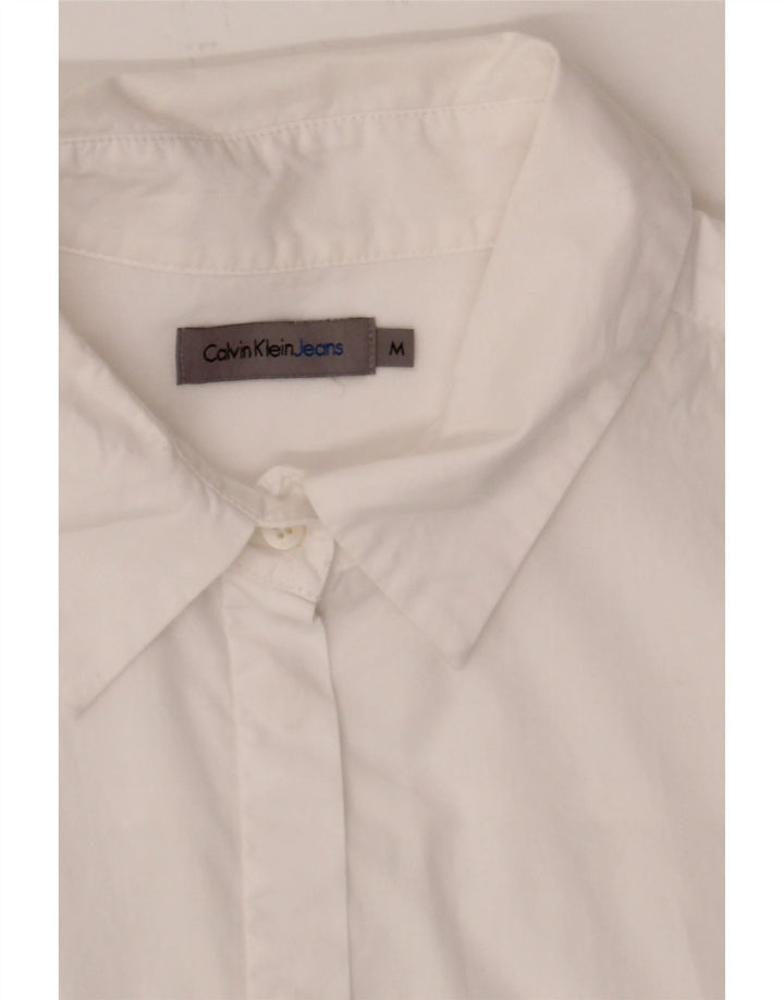 CALVIN KLEIN JEANS Womens Short Sleeve Shirt UK 14 Medium White Vintage Calvin Klein Jeans and Second-Hand Calvin Klein Jeans from Messina Hembry 