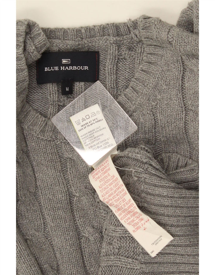 MARKS & SPENCER Pull Col Ras du Cou Blue Harbour Homme Gris Moyen