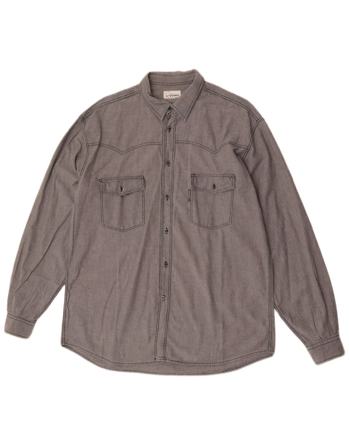 Stefanel Chemise Homme Large Gris Coton