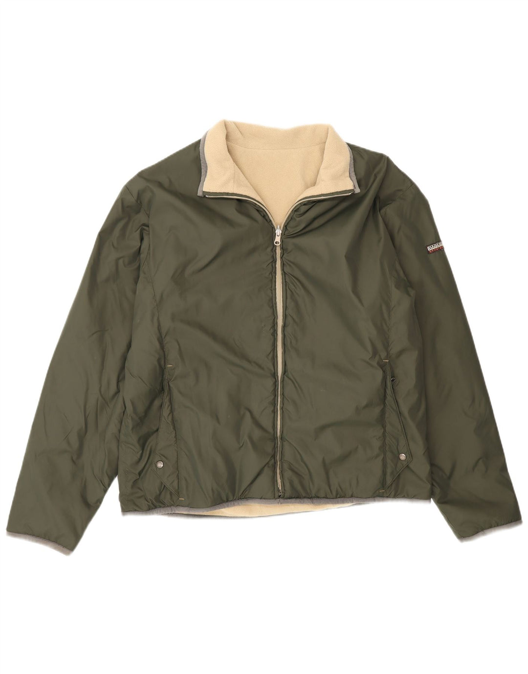 Napapijri Veste réversible géographique pour homme UK 40 Large Kaki
