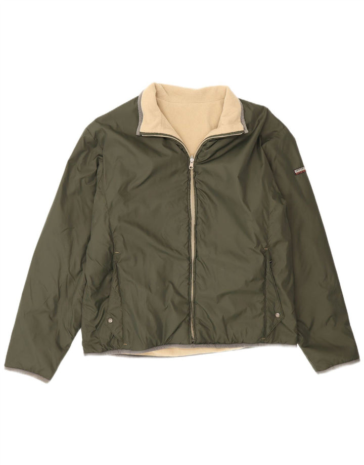 Napapijri Veste réversible géographique pour homme UK 40 Large Kaki