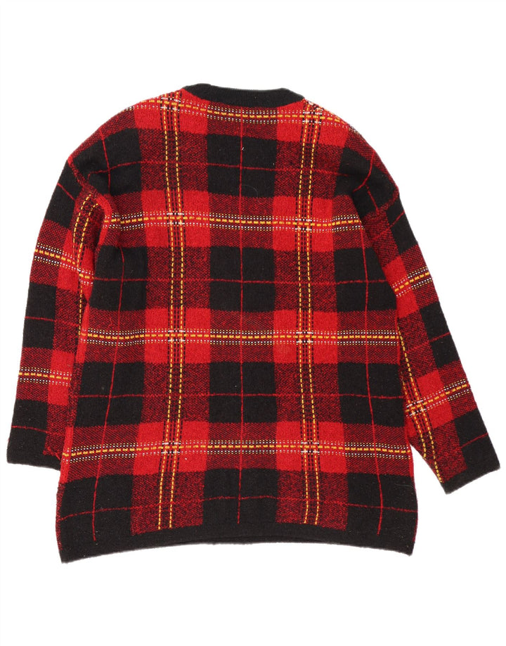 Marks & Spencer Pull à col rond pour femme UK 16 Grand carreaux rouges