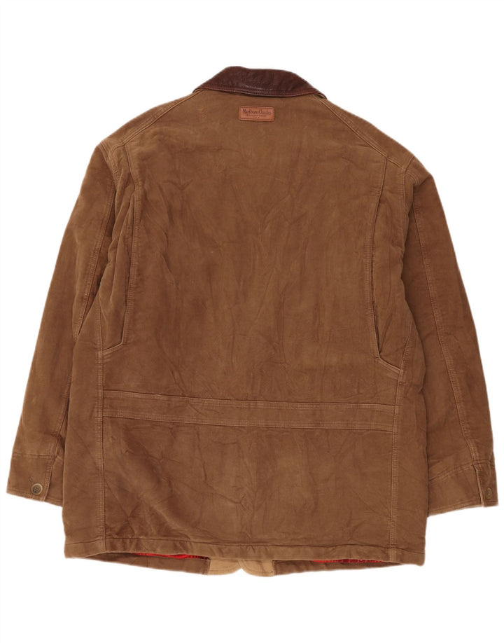 Marlboro Classics Veste en daim pour homme UK 40 Grand cuir marron