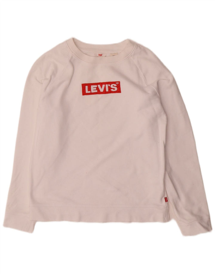 Levi's Sweat-Shirt Graphique Oversize Femme UK 6 XS Blanc