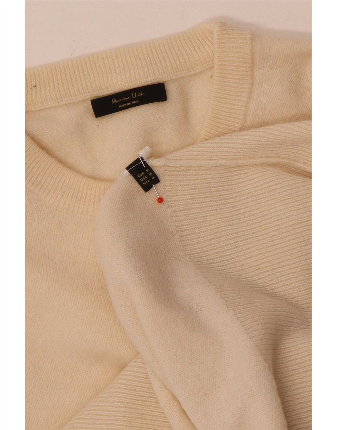 Massimo Dutti Pull ras du cou pour femme UK 14 Beige moyen