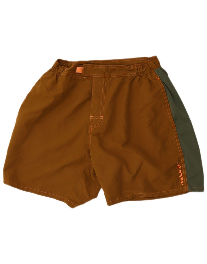 Reebok Short de Bain Homme Large Kaki Colourblock Polyester