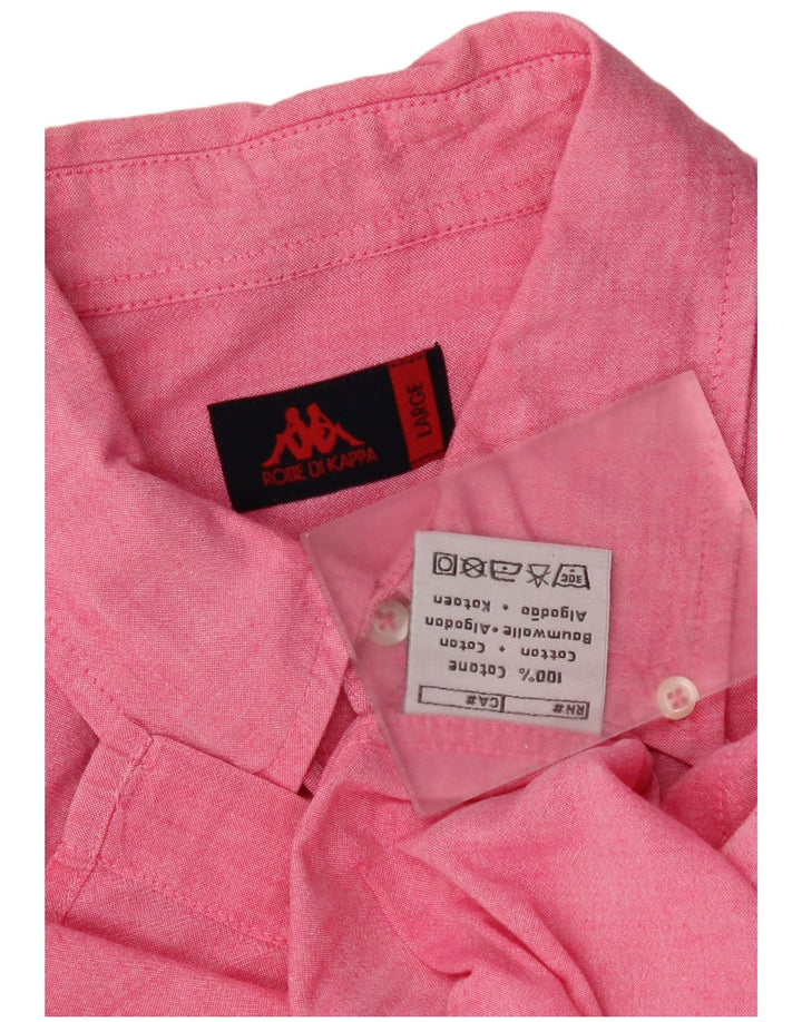 Kappa Chemise à Manches Courtes Homme Grand Rose Coton